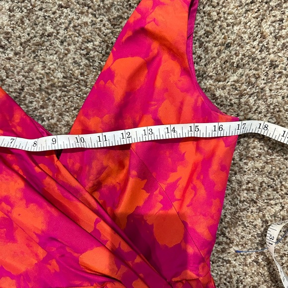 Lela Rose Fuchsia Pink Floral Tafetta Dress Sz 6 - Picture 10 of 11